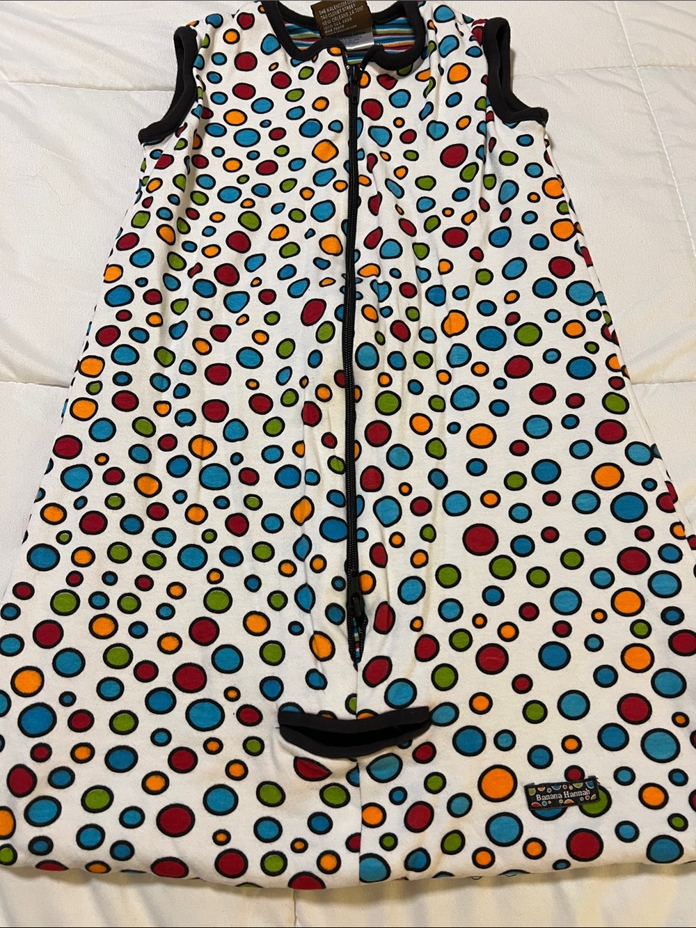 Banana Hannah - 0-9m, Cotton Sleeveless Sleep Sack, Dot Print